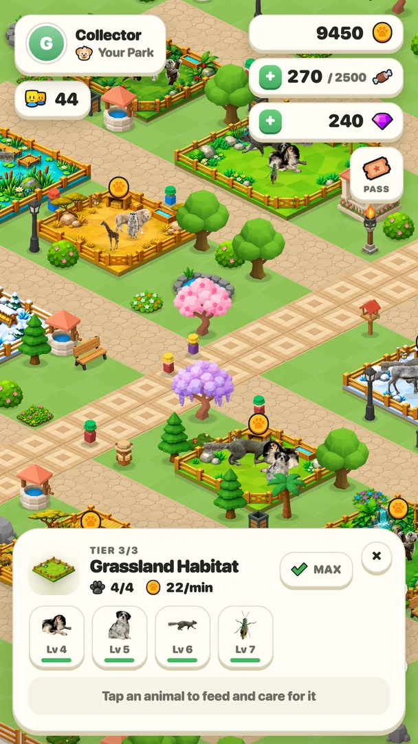 A habitat and the animals in it